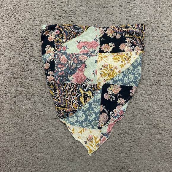 Free People Tops - Free People FP One Raya Printed Bandana Top Cropped Smocked Strapless Patch Work